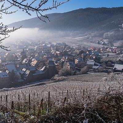 Vue de Riquewihr en hiver